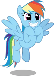 Size: 3544x5000 | Tagged: safe, artist:dashiesparkle, derpibooru import, rainbow dash, pegasus, pony, stranger than fan fiction, .svg available, cute, dashabetes, excited, female, grin, mare, simple background, smiling, solo, transparent background, vector
