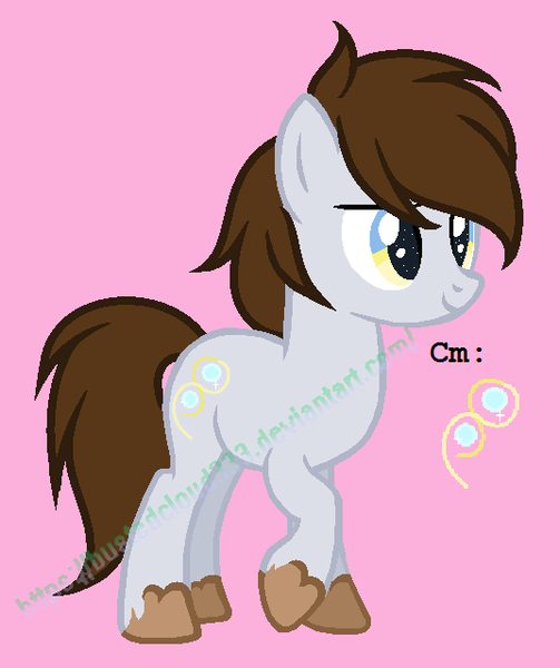 Size: 536x640 | Tagged: safe, artist:bustedcloud333, derpibooru import, oc, oc:charlie whooves, unofficial characters only, pony, offspring, parent:derpy hooves, parent:doctor whooves, parents:doctorderpy, solo