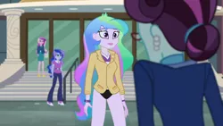 Size: 1280x720 | Tagged: suggestive, derpibooru import, edit, edited edit, edited screencap, editor:ah96, editor:slayerbvc, screencap, princess cadance, princess celestia, princess luna, principal abacus cinch, equestria girls, friendship games, black underwear, breasts, clothes, dean cadance, no pants, panties, principal celestia, underwear, underwear edit, vice principal luna