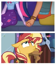 Size: 777x904 | Tagged: safe, derpibooru import, edit, screencap, sci-twi, sunset shimmer, timber spruce, twilight sparkle, equestria girls, equestria girls series, mirror magic, spoiler:eqg specials, female, implied lesbian, implied scitwishimmer, implied shipping, male, shipping, shipping denied, straight, teletoon, timbertwi