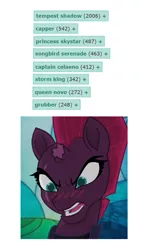 Size: 576x960 | Tagged: 2006, blushing, capper dapperpaws, captain celaeno, derpibooru, derpibooru import, fizzlepop berrytwist, grubber, meta, my little pony: the movie, princess skystar, queen novo, safe, songbird serenade, storm king, tags, tempest shadow, tsundere, tsundere shadow