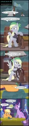 Size: 2088x8902 | Tagged: safe, artist:toxic-mario, derpibooru import, applejack, derpy hooves, twilight sparkle, twilight sparkle (alicorn), alicorn, pony, bandana, barrel, bottle, castle, clothes, comic, ocean, pirate, pirate derpy, pirate ship, rain, ship wheel, table, wave