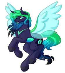 Size: 4281x4817 | Tagged: absurd resolution, alicorn, alicorn oc, artist:amazing-artsong, blue changeling, changeling, changeling oc, changepony, derpibooru import, female, gift art, hybrid, magical lesbian spawn, mare, next generation, oc, oc:nyx, offspring, parent:princess luna, parent:queen chrysalis, parents:chrysaluna, safe, simple background, solo, transparent background, unofficial characters only