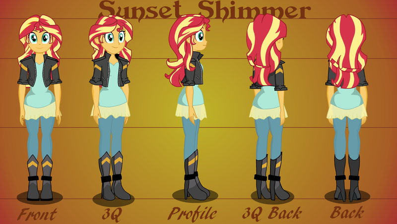 Size: 1273x720 | Tagged: safe, artist:solywack, derpibooru import, sunset shimmer, equestria girls, friendship games, boots, clothes, dress, jacket, pants, shoes