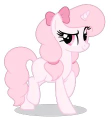 Size: 1224x1376 | Tagged: safe, artist:cutiesparkle, derpibooru import, oc, oc:pinkster, unofficial characters only, pony, unicorn, bow, female, hair bow, mare, raised eyebrow, raised hoof, solo