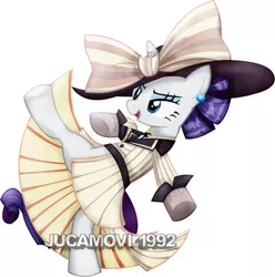 Size: 400x404 | Tagged: safe, artist:jucamovi1992, derpibooru import, rarity, pony, unicorn, clothes, dress, female, kicking, mare, raristocrat, rose dewitt bukater, simple background, solo, titanic, white background