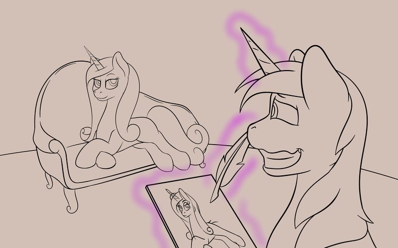 Size: 4599x2867 | Tagged: alicorn, artist:nudeknightart, awkward smile, derpibooru import, draw me like one of your french girls, female, male, mare, princess cadance, safe, shining armor, shiningcadance, shipping, stallion, straight, titanic