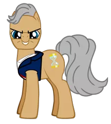 Size: 1729x1934 | Tagged: artist:theseventhstorm, clothes, derpibooru import, doctor who, doctor whooves, edit, peter capaldi, pony creator, safe, simple background, smiling, solo, time turner, transparent background, twelfth doctor