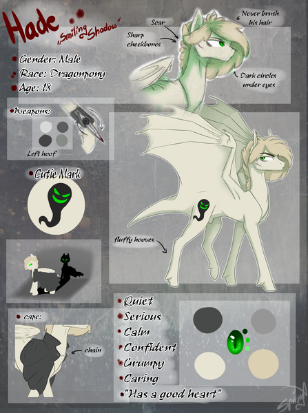 Size: 3800x5100 | Tagged: artist:alicjaspring, derpibooru import, dracony, hybrid, oc, oc:hade, reference sheet, safe, solo, unofficial characters only