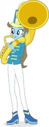 Size: 4309x10966 | Tagged: safe, artist:punzil504, derpibooru import, beauty brass, equestria girls, rainbow rocks, absurd resolution, clothes, equestria girls-ified, female, musical instrument, playing, simple background, solo, sousaphone, transparent background, uniform