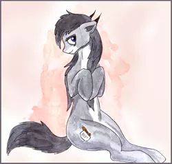 Size: 600x571 | Tagged: safe, artist:veda, derpibooru import, oc, ponified, unofficial characters only, earth pony, pony, furryguys, simple background, solo, traditional art, watercolor painting