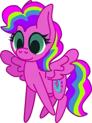 Size: 781x1037 | Tagged: safe, artist:casanova-mew, derpibooru import, oc, oc:sugar rush, unofficial characters only, pegasus, pony, chibi, female, filly, magical lesbian spawn, offspring, parent:pinkie pie, parent:rainbow dash, parents:pinkiedash, simple background, solo, transparent background
