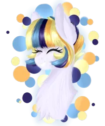 Size: 2600x3095 | Tagged: safe, artist:blocksy-art, derpibooru import, oc, oc:color burst, unofficial characters only, pony, unicorn, bust, eyes closed, female, high res, mare, portrait, smiling, solo