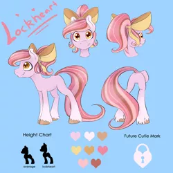 Size: 1024x1024 | Tagged: artist:xenalollie, bow, derpibooru import, oc, oc:lockheart, reference sheet, safe, unofficial characters only, unshorn fetlocks