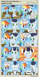 Size: 3600x6950 | Tagged: safe, artist:helmie-art, derpibooru import, rainbow dash, soarin', pegasus, pony, comic:things they did together, comic, deaf, female, headphones, male, music, shipping, soarindash, straight, this will end in deafness