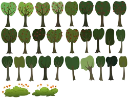 Size: 7000x5361 | Tagged: safe, artist:zutheskunk traces, derpibooru import, absurd resolution, apple, apple tree, background tree, bush, flower, food, no pony, plant, resource, simple background, transparent background, tree, vector
