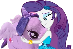 Size: 800x542 | Tagged: safe, derpibooru import, edit, rarity, twilight sparkle, twilight sparkle (alicorn), alicorn, a queen of clubs, equestria girls, equestria girls series, female, lesbian, pillow, plushie, rarilight, shipping, simple background, transparent background