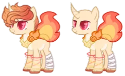 Size: 1024x626 | Tagged: safe, artist:wishing-well-artist, derpibooru import, oc, oc:lucifer, unofficial characters only, pony, unicorn, bald, bandage, curved horn, male, simple background, solo, stallion, transparent background