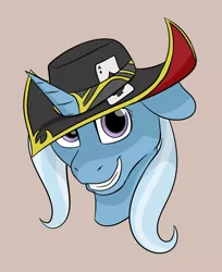 Size: 1800x2206 | Tagged: safe, artist:nudeknightart, derpibooru import, trixie, pony, unicorn, brown background, female, hat, league of legends, mare, simple background, solo, twisted fate