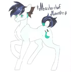 Size: 596x607 | Tagged: safe, artist:frozensoulpony, derpibooru import, oc, oc:maestro, unofficial characters only, earth pony, pony, male, offspring, parent:big macintosh, parent:coloratura, parents:raramac, solo, stallion, traditional art
