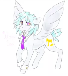Size: 4096x4546 | Tagged: safe, artist:frozensoulpony, derpibooru import, oc, oc:windy loo, unofficial characters only, pegasus, pony, absurd resolution, female, mare, necktie, parent:derpy hooves, parent:zephyr breeze, parents:derpybreeze, solo, traditional art