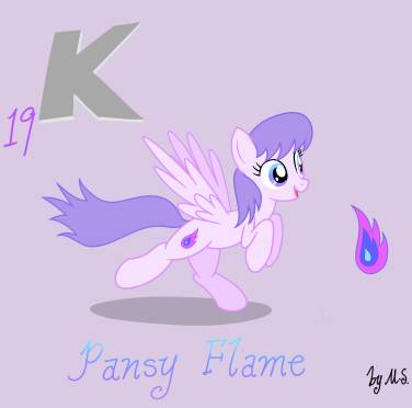 Size: 376x372 | Tagged: safe, artist:mercurysparkle, derpibooru import, part of a set, oc, oc:pansy flame, ponified, unofficial characters only, object pony, original species, pegasus, pony, element pony, female, fire, mare, periodic table, potassium, solo