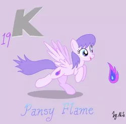 Size: 376x372 | Tagged: safe, artist:mercurysparkle, derpibooru import, part of a set, oc, oc:pansy flame, ponified, unofficial characters only, object pony, original species, pegasus, pony, element pony, female, fire, mare, periodic table, potassium, solo