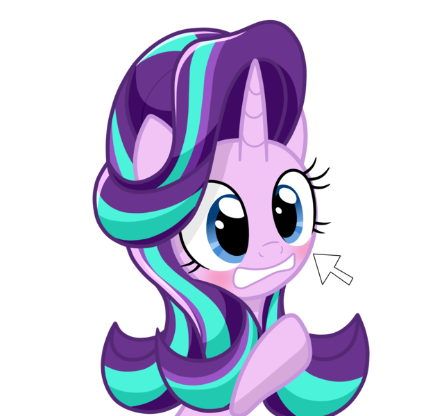 Size: 3026x2898 | Tagged: safe, artist:lovehtf421, derpibooru import, starlight glimmer, pony, unicorn, blushing, cursor, imminent boop, solo