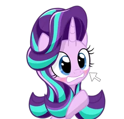 Size: 3026x2898 | Tagged: safe, artist:lovehtf421, derpibooru import, starlight glimmer, pony, unicorn, blushing, cursor, imminent boop, solo