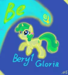Size: 1857x2055 | Tagged: safe, artist:mercurysparkle, derpibooru import, part of a set, oc, oc:beryl gloria, ponified, unofficial characters only, object pony, original species, pony, unicorn, beryllium, element pony, female, mare, periodic table, solo