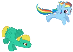 Size: 3183x2309 | Tagged: safe, artist:petraea, derpibooru import, rainbow dash, oc, oc:altair, pegasus, pony, flying, high res, male, simple background, stallion, transparent background