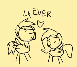 Size: 653x569 | Tagged: safe, artist:sugar morning, derpibooru import, oc, oc:slipstream, oc:sugar morning, unofficial characters only, pegasus, pony, doodle, female, heart, in love, love, male, mare, monochrome, oc x oc, shipping, stallion, stick figure, stickmare, straight, sugarstream
