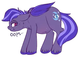 Size: 733x550 | Tagged: safe, artist:lulubell, derpibooru import, oc, oc:night watch, unofficial characters only, bat pony, pregnant, solo, unwanted pregnancy