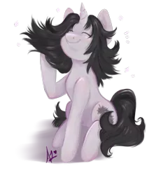 Size: 2300x2500 | Tagged: safe, artist:thefluffyvixen, derpibooru import, oc, unofficial characters only, pony, unicorn, eyes closed, female, mare, simple background, smiling, solo, transparent background