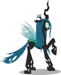 Size: 4091x5000 | Tagged: absurd resolution, artist:dashiesparkle, changeling, changeling queen, derpibooru import, queen chrysalis, raised hoof, safe, simple background, solo, .svg available, to where and back again, transparent background, vector