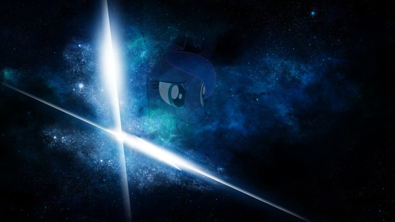 Size: 1920x1080 | Tagged: artist:theponymuseum, artist:woodyz611, derpibooru import, edit, effects, lens flare, nebula, princess luna, safe, solo, space, vector, wallpaper, wallpaper edit