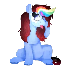 Size: 1615x1669 | Tagged: safe, artist:rockruffian, derpibooru import, oc, oc:maizzey starr, unofficial characters only, simple background, solo, tongue out, transparent background