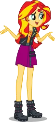 Size: 546x1200 | Tagged: safe, artist:seahawk270, derpibooru import, sunset shimmer, a fine line, equestria girls, equestria girls series, boots, clothes, female, high heel boots, no more ponies at source, open mouth, shoes, simple background, skirt, smiling, solo, transparent background, vector