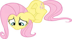 Size: 5423x3000 | Tagged: safe, artist:timeimpact, derpibooru import, fluttershy, pegasus, pony, hurricane fluttershy, floppy ears, folded wings, high res, looking down, simple background, solo, transparent background, vector, wings