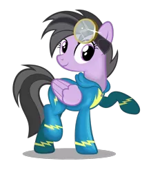 Size: 948x1080 | Tagged: safe, artist:noah-x3, derpibooru import, oc, oc:chloe jones, unofficial characters only, pegasus, pony, clothes, female, goggles, mare, raised hoof, simple background, solo, transparent background, uniform, wonderbolts uniform