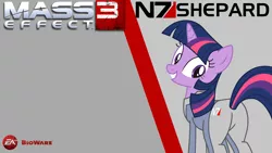 Size: 1920x1080 | Tagged: safe, artist:vaux111, derpibooru import, twilight sparkle, pony, unicorn, clothes, commander shepard, cosplay, costume, crossover, female, mare, mass effect, mass effect 3, solo, unicorn twilight