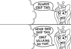 Size: 916x637 | Tagged: alicorn, always ship this, artist:threetwotwo32232, comic, derpibooru import, dialogue, exploitable, exploitable meme, female, meme, my hero academia, no good will come of this, parody, princess cadance, princess of shipping, safe, shipper on deck, shipping, simple background, template, this will not end well, transparent background