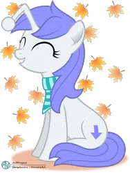 Size: 1867x2479 | Tagged: safe, artist:arifproject, derpibooru import, oc, oc:discentia, ponified, unofficial characters only, pony, clothes, falling leaves, female, inkscape, leaf, mare, reddit, scarf, simple background, sitting, smiling, solo, transparent background, vector