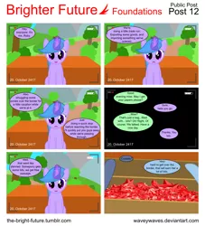 Size: 5656x6225 | Tagged: safe, artist:waveywaves, derpibooru import, oc, oc:ruby rey, unofficial characters only, pony, comic:brighter future, absurd resolution, comic, vector