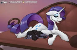 Size: 2700x1750 | Tagged: safe, artist:bluebender, derpibooru import, rarity, dog, poodle, unicorn, art, art pack, chaise, charity, curly hair, curly mane, curly tail, cute, cutie mark, fainting couch, female, horn, long mane, long tail, lying down, makeup, misleading thumbnail, pinup, raribetes, rescue your rescue