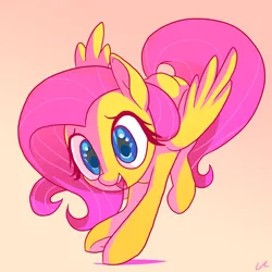 Size: 5600x5600 | Tagged: safe, artist:docwario, derpibooru import, fluttershy, pegasus, pony, absurd resolution, cute, female, mare, open mouth, shyabetes, simple background, smiling, solo, wings