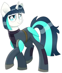 Size: 1715x2000 | Tagged: safe, artist:aegann, derpibooru import, oc, oc:dragonfire, unofficial characters only, unicorn, fallout equestria, fallout equestria: child of the stars, clothes, cute, fallout, female, mare, movie accurate, post-apocalyptic, simple background, solo, transparent background, uniform