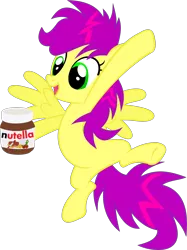 Size: 2118x2827 | Tagged: safe, artist:anonymousnekodos, derpibooru import, oc, oc:shockwave, unofficial characters only, pegasus, pony, female, food, high res, mare, nutella, simple background, solo, transparent background