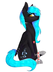 Size: 1618x2188 | Tagged: safe, artist:ohhoneybee, derpibooru import, oc, oc:nightmare gold, unofficial characters only, pegasus, pony, female, mare, simple background, sitting, solo, transparent background