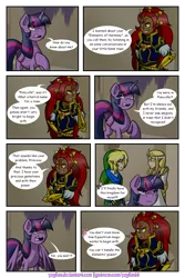 Size: 1200x1800 | Tagged: safe, artist:yogfan, derpibooru import, twilight sparkle, twilight sparkle (alicorn), alicorn, hylian, pony, comic:but i do now, comic, crossover, ganondorf, link, princess zelda, the legend of zelda